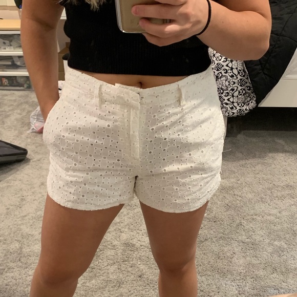 Madewell White Eyelet Linen Shorts - Picture 5 of 6